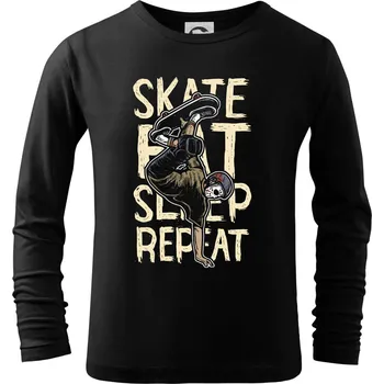 Chlapecké tričko Skate Eat Sleep Repeat - Triko dětské Long Sleeve - 122 cm/6 let ( Černá )