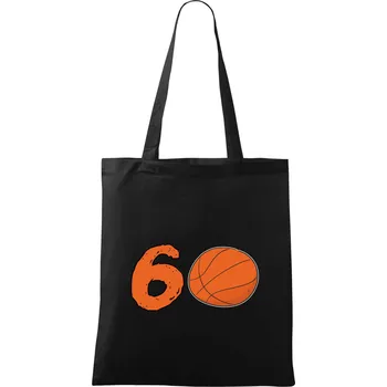 Basketball kulaté narozeniny 60 - Taška bavlněná - 42 x 38 cm ( Černá )
