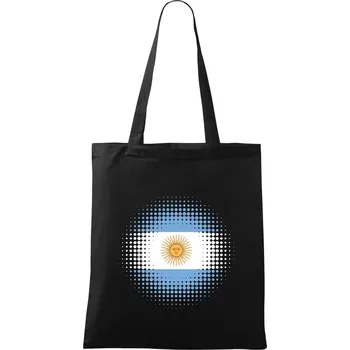 Nákupní taška Argentina vlajka tečkovaná - Taška bavlněná - 42 x 38 cm ( Černá )