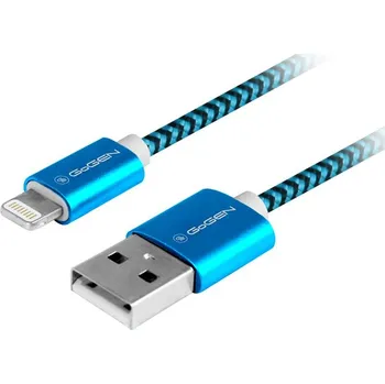 Kabel GoGEN USB / lightning, 1m, opletený - modrý