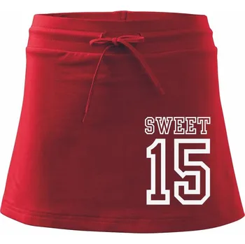 Dámská sukně Sweet 15 - Sportovní sukně - two in one - XS ( Červená )
