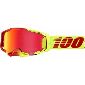 Motocyklové brýle ARMEGA 100% brýle Solaris, HIPER červené plexi