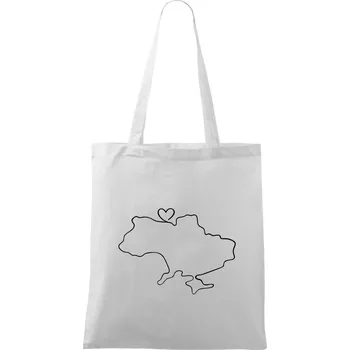 Mapa Ukrajiny - srdce - Taška bavlněná - 42 x 38 cm ( Bílá )