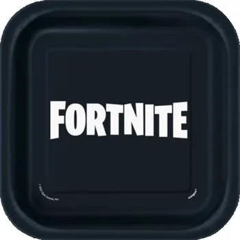 Party nádobí Unique Papírové talíře nápis Fortnite 17 cm 8 ks