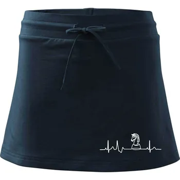 Dámská sukně EKG Šachové figurky - Jezdec - Sportovní sukně - two in one - S ( Námořní modrá (velmi tmavá - téměř černá) )