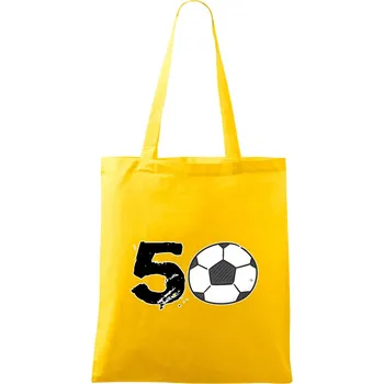 Nákupní taška Fotbal kulaté narozeniny 50 - Taška bavlněná - 42 x 38 cm ( Žlutá )