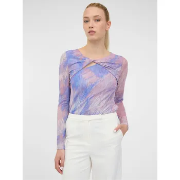 Dámské tričko Orsay Světle růžové dámské vzorované tričko s dlouhým rukávem - Dámské Orsay šedá 2792376