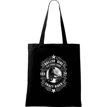 Nákupní taška Roller Girl - Taška bavlněná - 42 x 38 cm ( Černá )