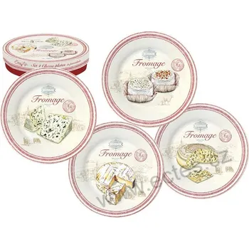Talíř Easy Life FROMAGE porcelánové dezertní talíře se sýry 4 ks