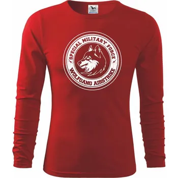Chlapecké tričko Wolf smf - Triko dětské Long Sleeve - 122 cm/6 let ( Červená )