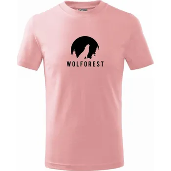 Wolforest - Tričko dětské bavlněné - 122 cm/6 let ( Růžová )