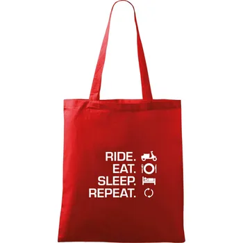 Ride Eat Sleep Repeat moto skútr - Taška bavlněná - 42 x 38 cm ( Červená )