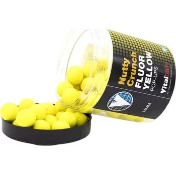 Boilies Pop-Up Vitalbaits Nutty Crunch Fluor Yellow 80g - 18 mm