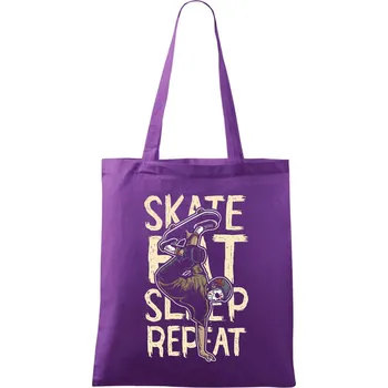 Nákupní taška Skate Eat Sleep Repeat - Taška bavlněná - 42 x 38 cm ( Fialová )