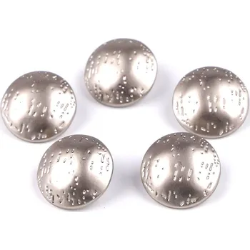 Knoflík Kovový knoflík jemně tepaný velikost 24"; 30"; 38", malé, 2 (30") nikl