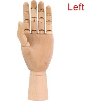 Dřevěná hračka Dřevěný model ruky s pohyblivými klouby pro kreslení - Levá ruka