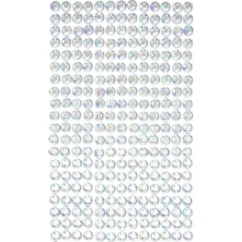 Nalepovací kamínky dpCraft 6 mm 260 ks - stříbrné s duhovými odlesky