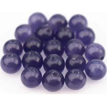 Korálek Pro Háčkování Skleněný korálek kočičí oči 8 mm fialový
