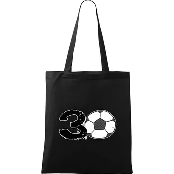 Nákupní taška Fotbal kulaté narozeniny 30 - Taška bavlněná - 42 x 38 cm ( Černá )