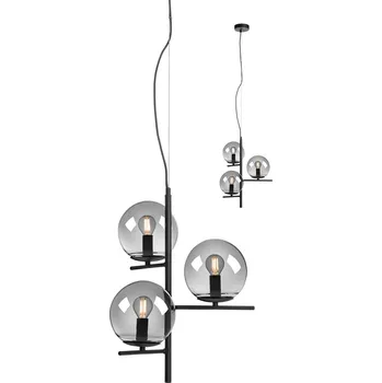 Světla a lustry REDO GROUP Černý lustr koule na lanku Redo BOLDY 01-3072