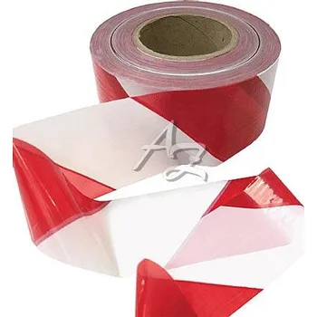 Výstražná páska páska 80mm/200m/45µ Výstražná, Červenobílá nelepicí
