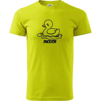 Ducktor - Klasické pánské triko vyšší gramáže - 2XL ( Limetková )