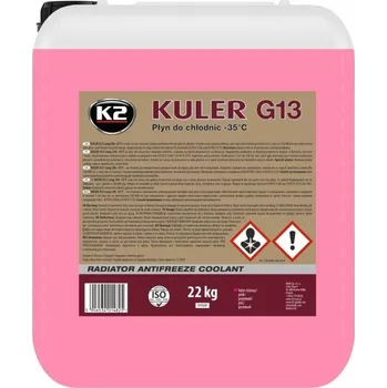 Náplň do chladiče a ostřikovače Chladicí kapalina K2 KULER G13 -35°C (růžová), 20L