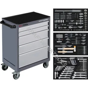 KRAFTWERKTOOLS Dílenský vozík BT700s 5 zásuvek + nářadí 3 moduly 259ks COMPLETO EVA Basic Varianta: Dílenský vozík BT700s 5 zásuvek + nářadí 3 moduly 259ks COMPLETO EVA Basic Line