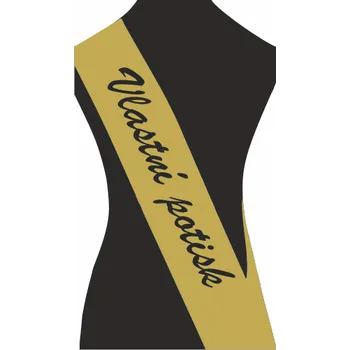 ON-DESIGN Šerpa VLASTNÍ POTISK Barva: zlatá, Barva potisku: černá, Fonty písma: Brush Script MT