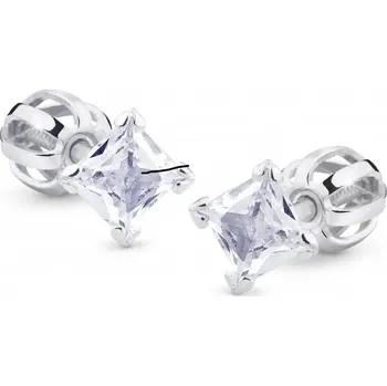 Náušnice ŠPERKY-NM, Zlaté čtvercové náušnice v bílém zlatě 2198