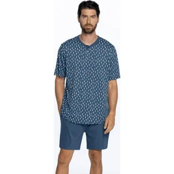 Pánské pyžamo Soft Cotton GUASCH Pánské pyžamo LEO S Modrá GUASCH Pánské pyžamo LEO S Modrá - 8431204666846