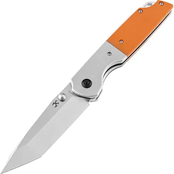 kapesní nůž Kansept Warrior Stonewashed Tanto D2 Čepel Plian Hliník + Oranžový G10 T1005T3