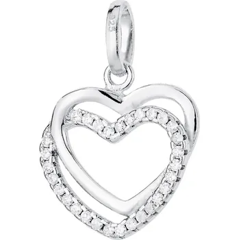 Přívěsek Stříbrný přívěsek srdce dvojité