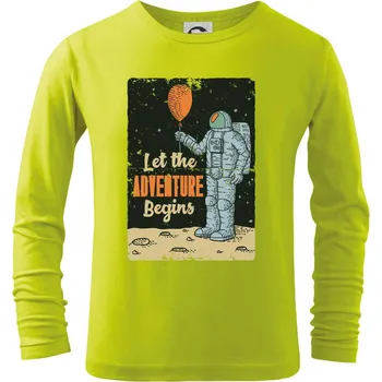 Dětská móda Astronaut balón - Triko dětské Long Sleeve - 134 cm/8 let ( Limetková )