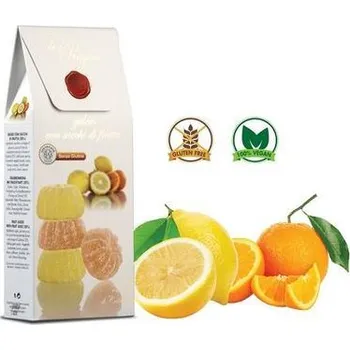 Čokoláda Le Preziose želatinové bonbóny s ovocnou šťávou z kalabrijských pomerančů a citronů 200g