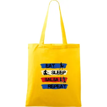 Nákupní taška Eat sleep salsa repeat - Taška bavlněná - 42 x 38 cm ( Žlutá )