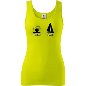 Dámské tričko Problem solved - plachetnice - Dámské tílko - XL ( Limetková )