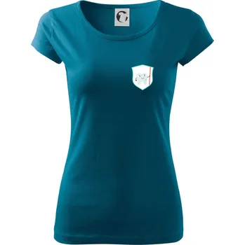 Dámské tričko Zoubek na prsu - zubní kartáček - Dámské triko Pure - M ( Petrolejová )