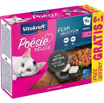 Krmivo pro kočku Vitakraft Cat mokré krmivo Poésie® Délice Fish Selection Multipack, rybí mix v omáčce 6 + 1 grátis