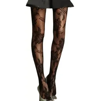 Dámské punčochy Vzorované punčochové kalhoty 179801-2 černá UNI