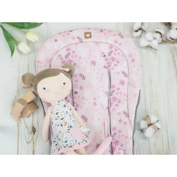 Podložka do kočárku prodloužená (Petite Flora, šedý fleece)