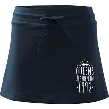 Dámská sukně Queens are born in 1992 - Sportovní sukně - two in one - M ( Námořní modrá (velmi tmavá - téměř černá) )