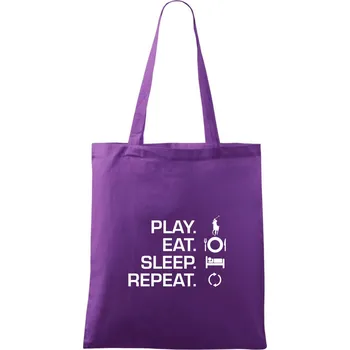 Play Eat Sleep Repeat polo - Taška bavlněná - 42 x 38 cm ( Fialová )