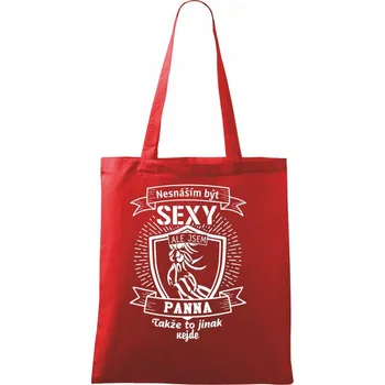Nákupní taška Nesnáším být sexy - Panna - Taška bavlněná - 42 x 38 cm ( Červená )