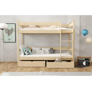 Dětská postel Dětská patrová postel Iris 80 x 180 cm s šuplíky a rošty ZDARMA