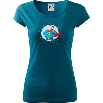 Táta superman - kluk - Dámské triko Pure - XL ( Petrolejová )