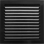 Ventishop TVMc 300x300 hranatá kovová mřížka s jemnou mřížkou a přírubou, černá
