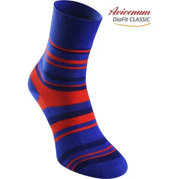 Dámské ponožky Bavlněné ponožky Avicenum DiaFit Classic 41-44 Modro-červená