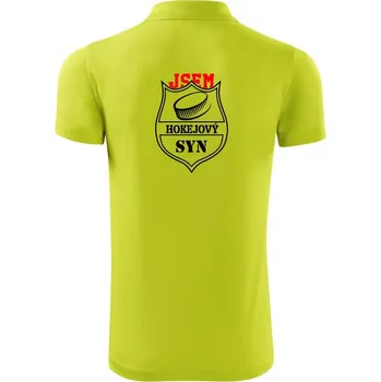 Pánská košile Hokejový syn - puk - Polokošile Victory sportovní (dresovina) - M ( Limetková )