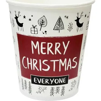 Jednorázové nádobí Kelímek papírový ,,Merry Christmas,, 250 ml pr.80mm, 100 ks